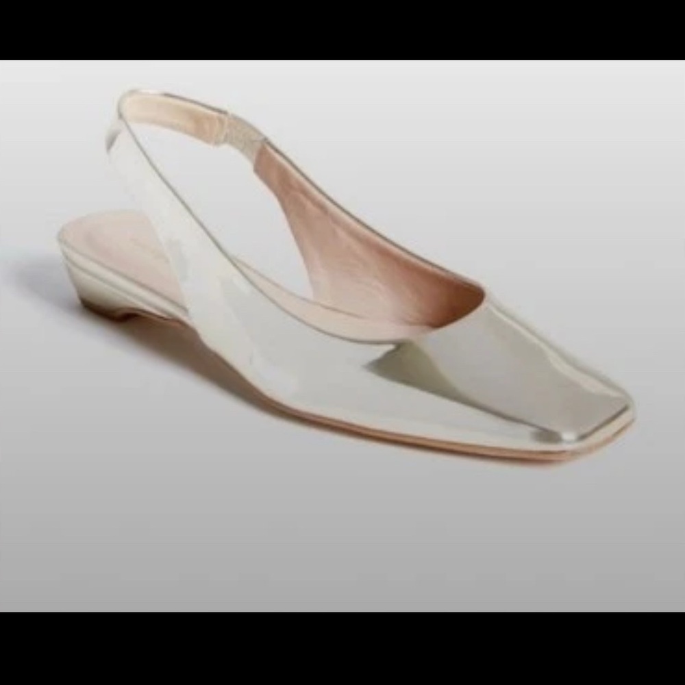 TUCKERNUCK Light Gold Olivia Slingback Flats Size 6 NIB $225 Made In Spain